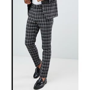 ASOS Men’s Skinny Fit Suit Trousers Black And White Check Size 36x30 NWOT